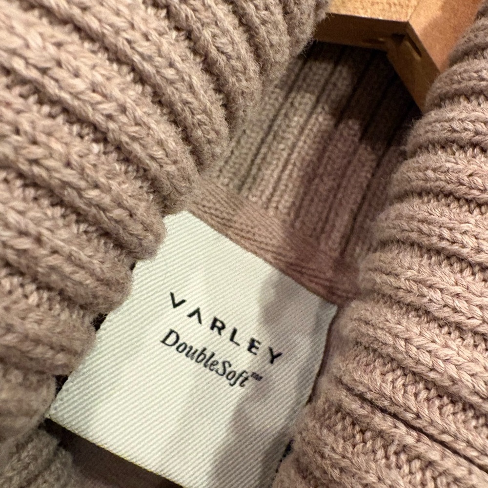 Varley Hannah Beige Cowl Neck Double Soft Sweat Top Oversized - Picture 3 of 10